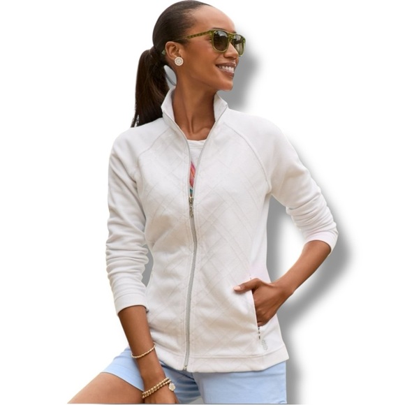 TOMMY BAHAMA Aruba Diamond Days Embroidered Full-Zip Sweatshirt - XL White - Picture 1 of 15